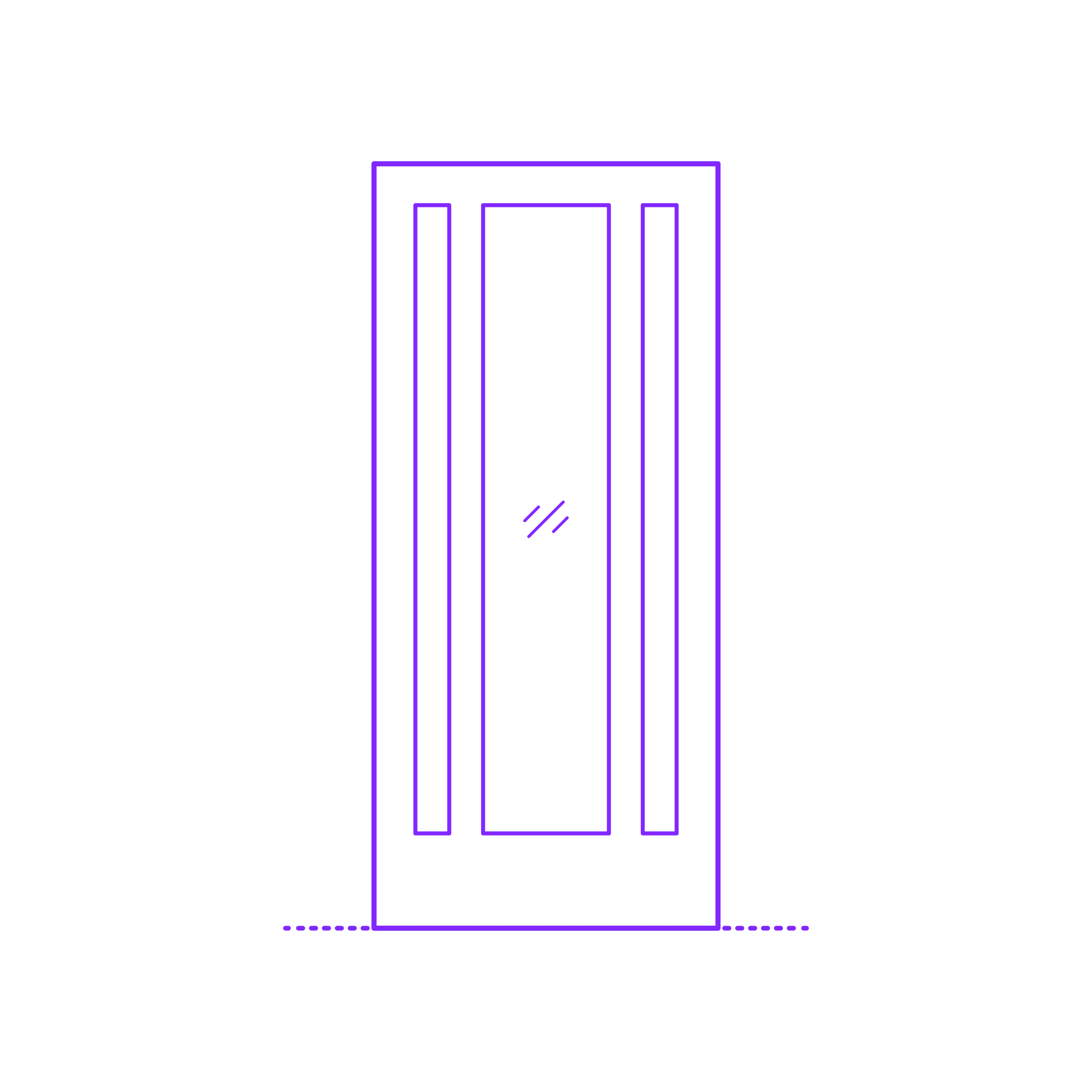 Buildings Interior Doors Lite Interior Door Vertical 3 Panels Mix Outline Svg File Free Vectors